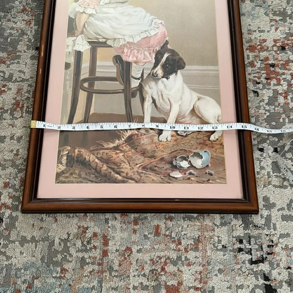 Victorian Lithograph Print Picture frame